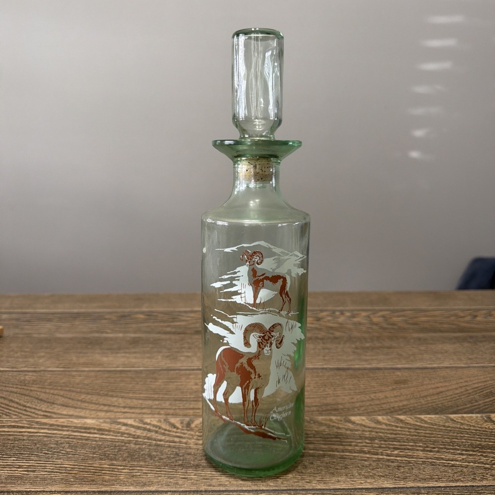 Vintage Old Fitzgerald Prime bourbon wildlife Ram decanter American Bighorn